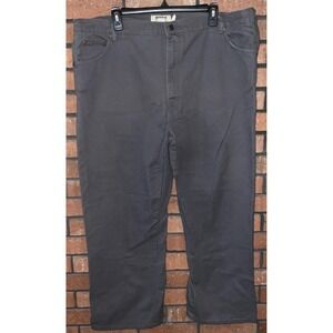 Haband Duke Mens Gray Twill Straight Leg Pants Elastic Waist   ‎      Size 42M